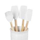Le Creuset Spatula Set with Crock White (5 Piece) | Minimax