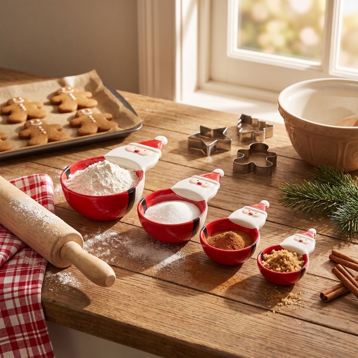 Gala Santa Ceramic Measuring Cups Red Set of 4