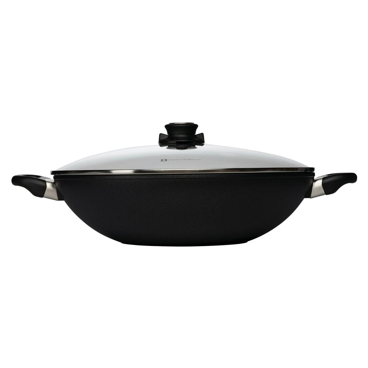 Swiss Diamond XD Induction Wok with Lid & Tempura Rack 36cm (6L)