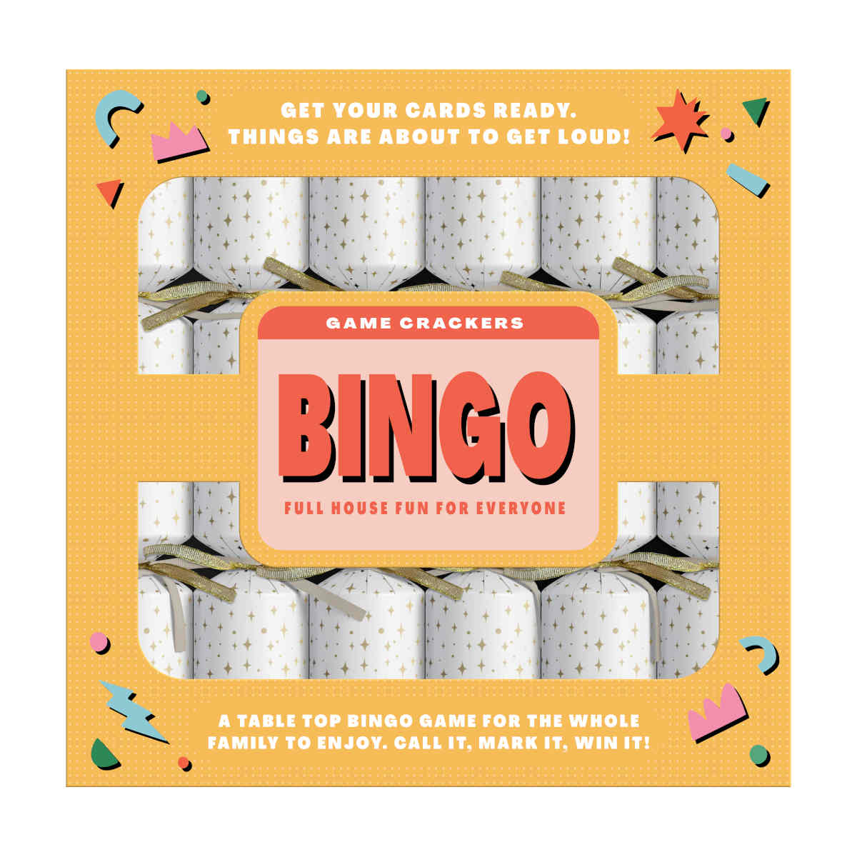 Mistletoe & Merry Games Bingo Crackers 30cm (Set of 6)