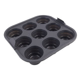 Daily Bake Silicone Round Air Fryer 9 Cup Muffin Pan Charcoal 22cm | Minimax