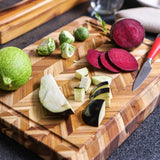 Teakhaus Herringbone Chopping Board Medium Thickness 46 x 36cm | Minimax