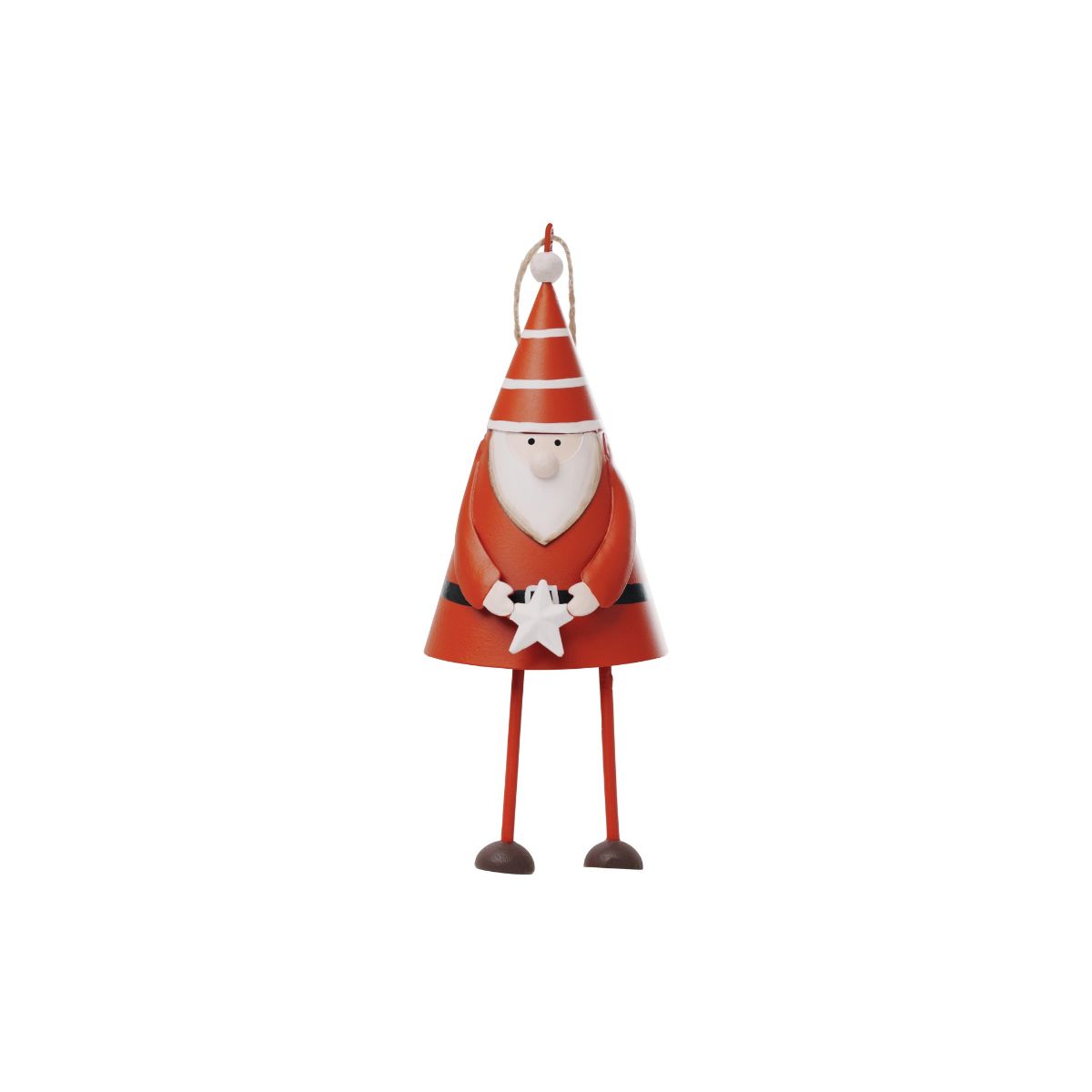 Noel Santa With Star Metal Hanging Decoration Red 17cm