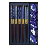 Tokyo Design Chopstick Blue Fish Chopsticks with Rest 10 piece | Minimax