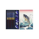 Tokyo Design Chopstick Blue Fish Chopsticks with Rest 10 piece | Minimax