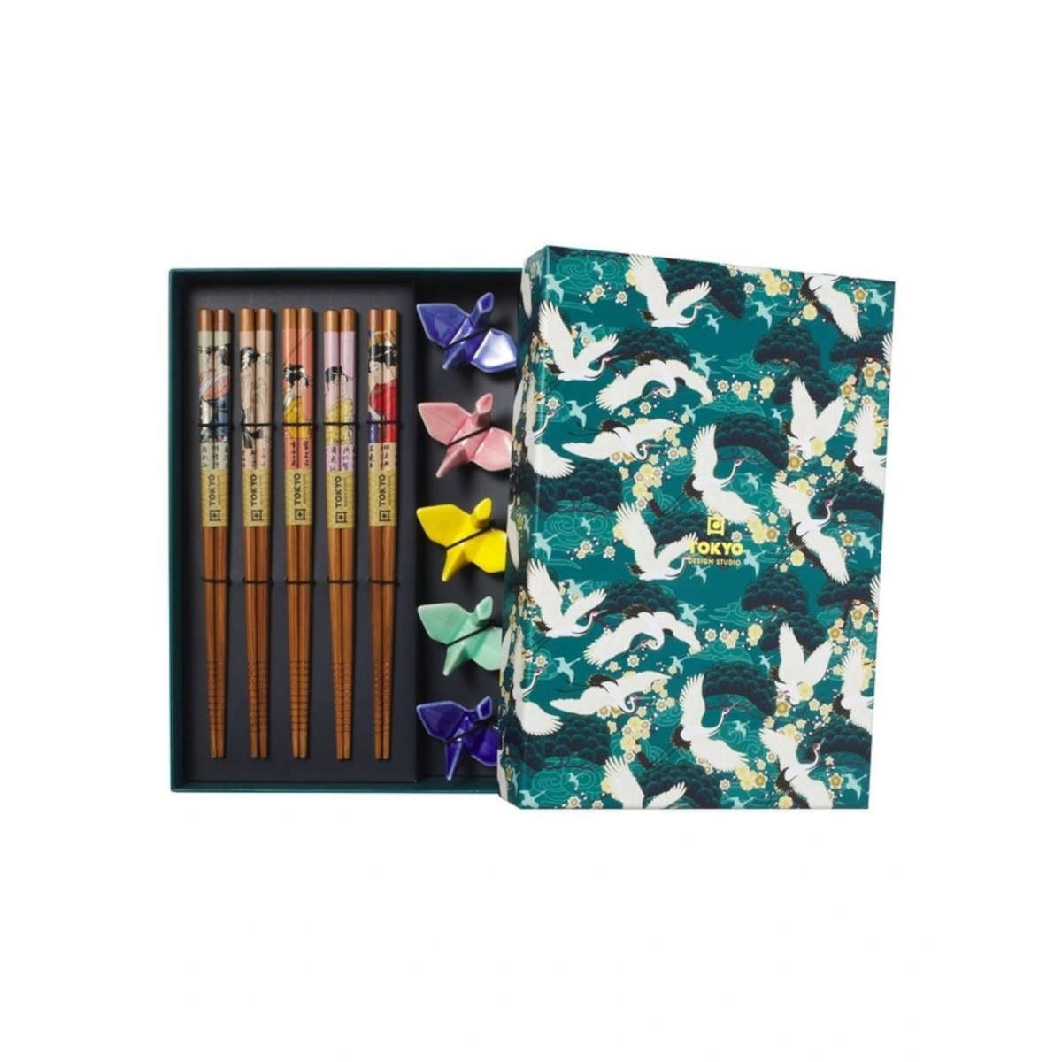 Tokyo Design Crane Chopsticks w/ Rest 10 piece | Minimax