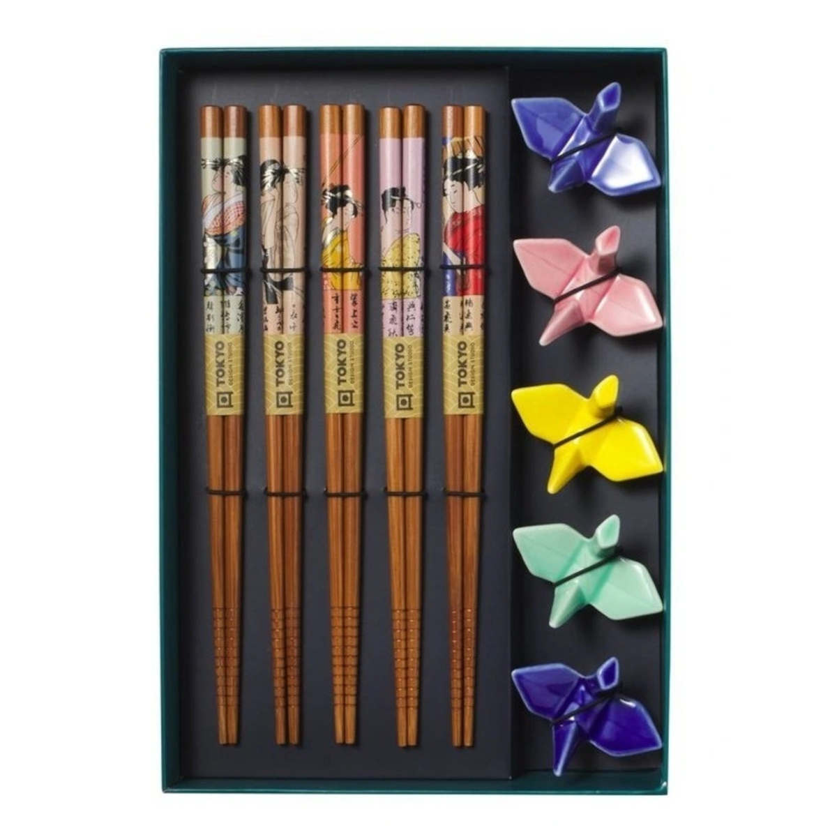 Tokyo Design Crane Chopsticks w/ Rest 10 piece | Minimax