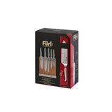 Furi Round Marble Knife Block White & Oak Set of 6