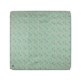 Kollab Picnic Mat Vintage Patch 2m x 2m featuring teal background with small colourful patchwork pattern
