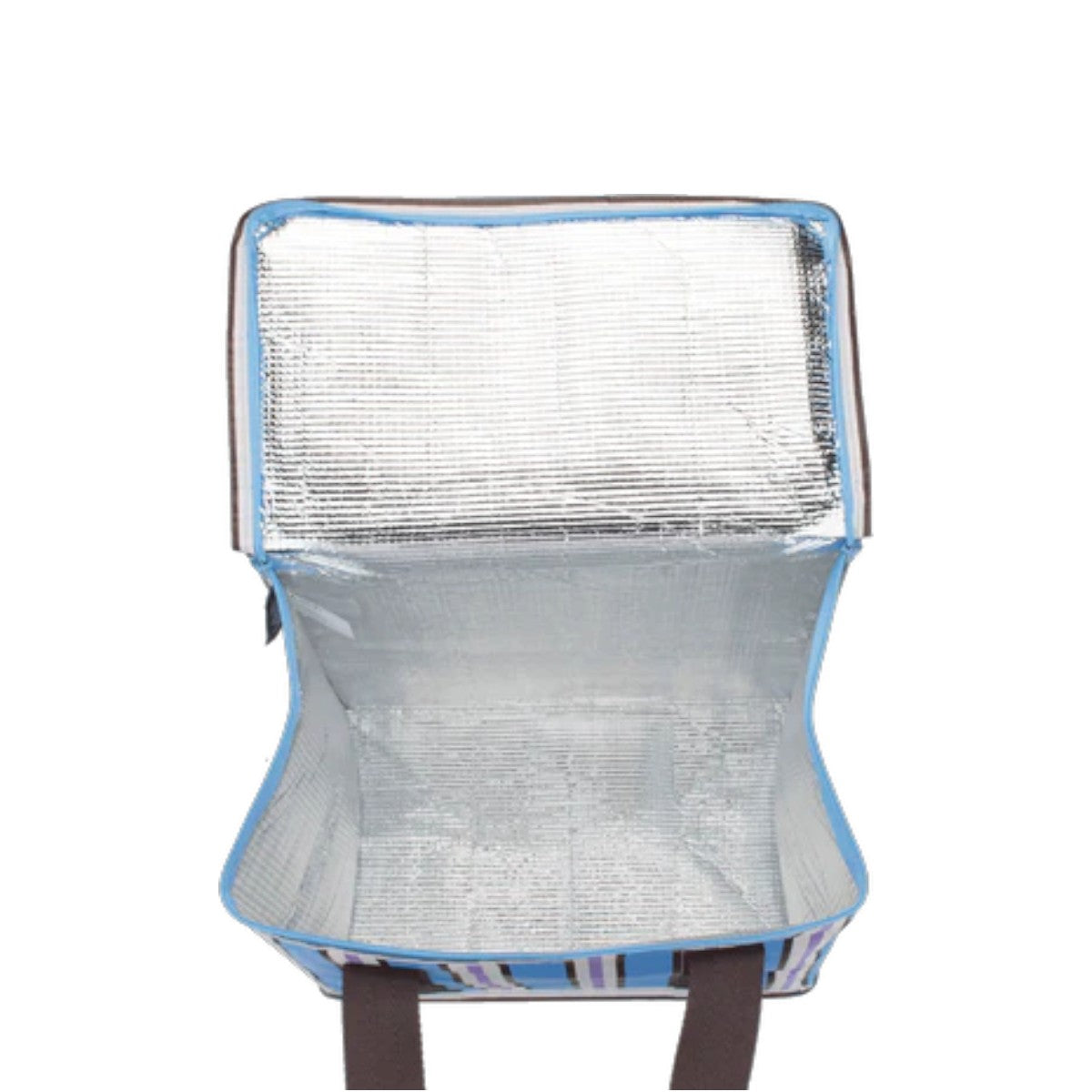 Kollab Cooler Bag Chocolate Blue Stripe | Minimax - opened view