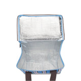 Kollab Cooler Bag Chocolate Blue Stripe | Minimax - opened view