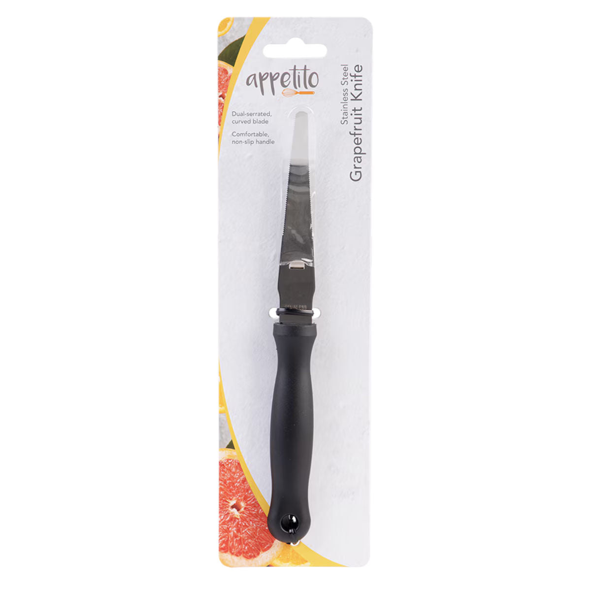 Appetito Stainless Steel Grapefruit Knife w/ Black Handle | Minimax