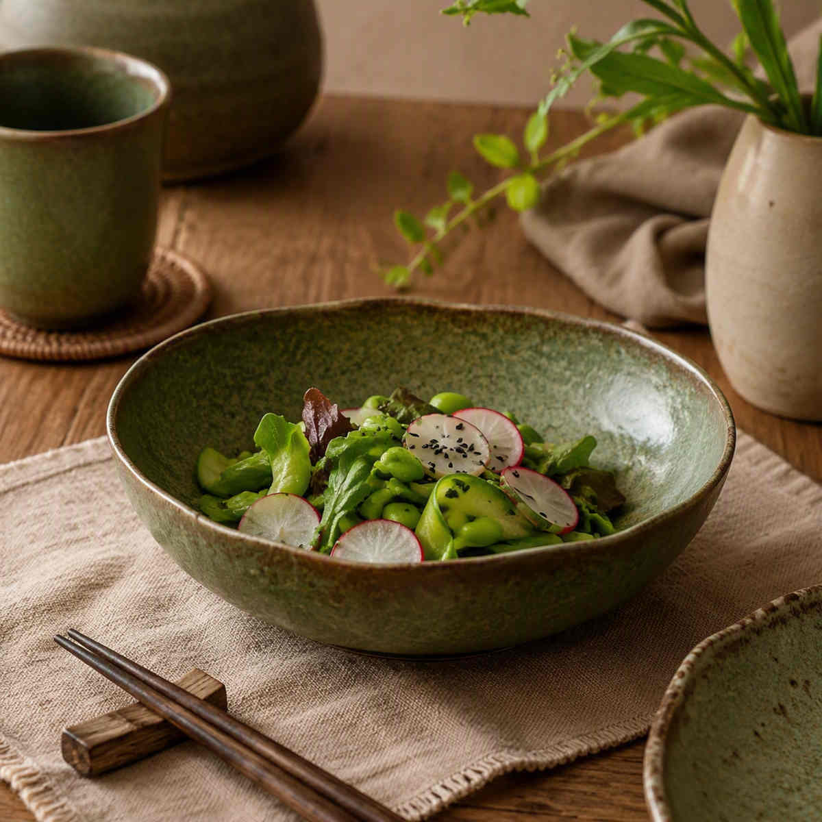 Concept Japan Wabisabi Oval Bowl Medium Green 17cm | Minimax