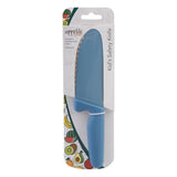 Appetito Kid's Safety Knife with Non-Stick Serrated Blade Blue
