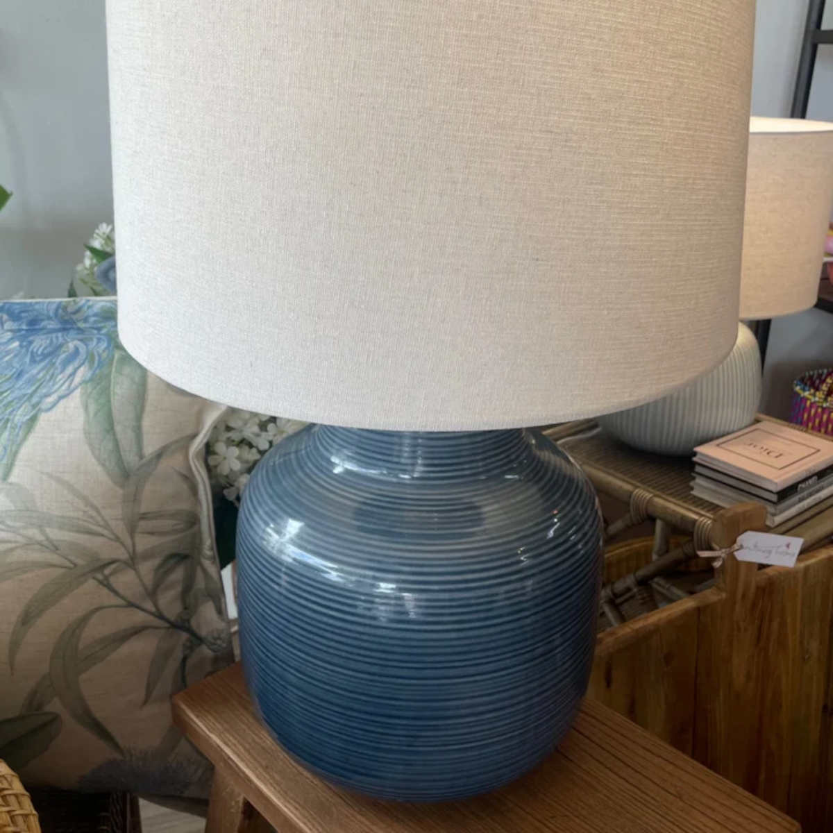 Madras Link Keaton Ceramic Lamp Dark Blue 57cm