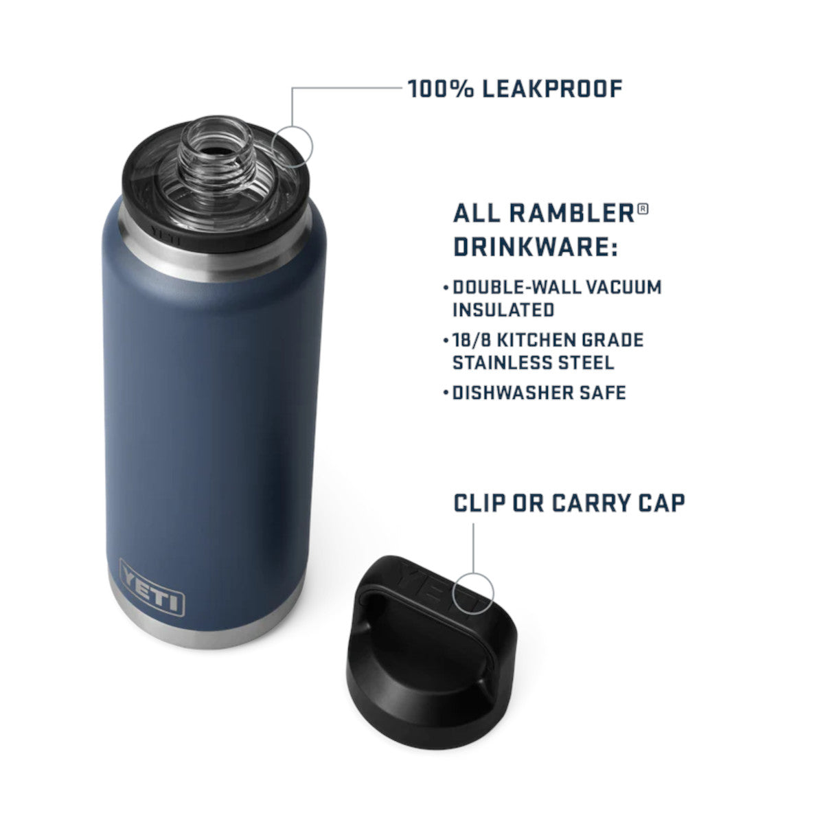 YETI Rambler Chug Bottle Navy 1L | Minimax