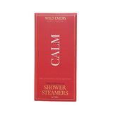 Wild Emery Calm Shower Steamers Pack of 3 – essential oil infused steamers with pink grapefruit and rose geranium for relaxation.