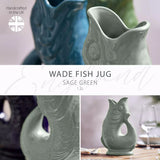 Wade Pottery Fish Jug Sage 1.2L | Minimax - made in UK