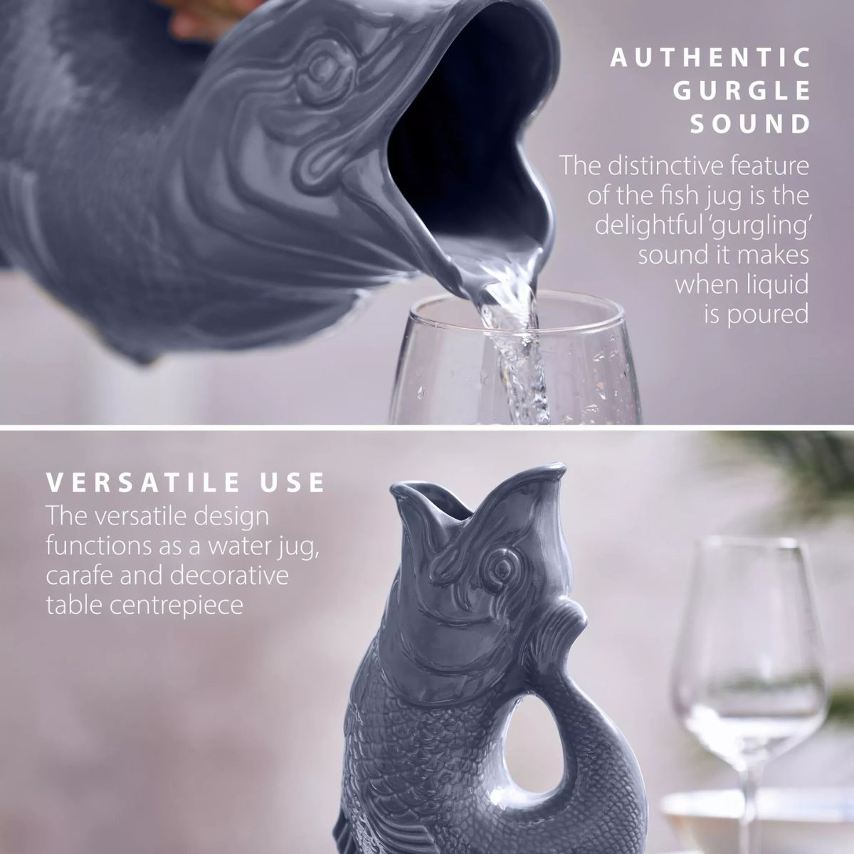 Wade Pottery Fish Jug French Grey 1.2L | Minimax