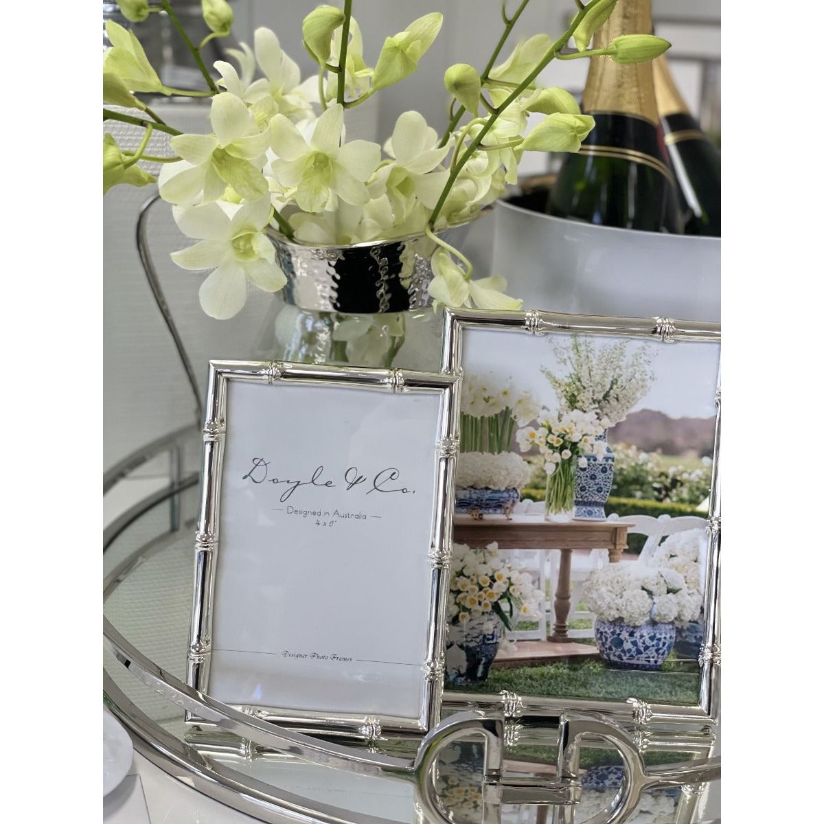 Flair Gifts Silver Plated Bamboo Frame 4x6" | Minimax