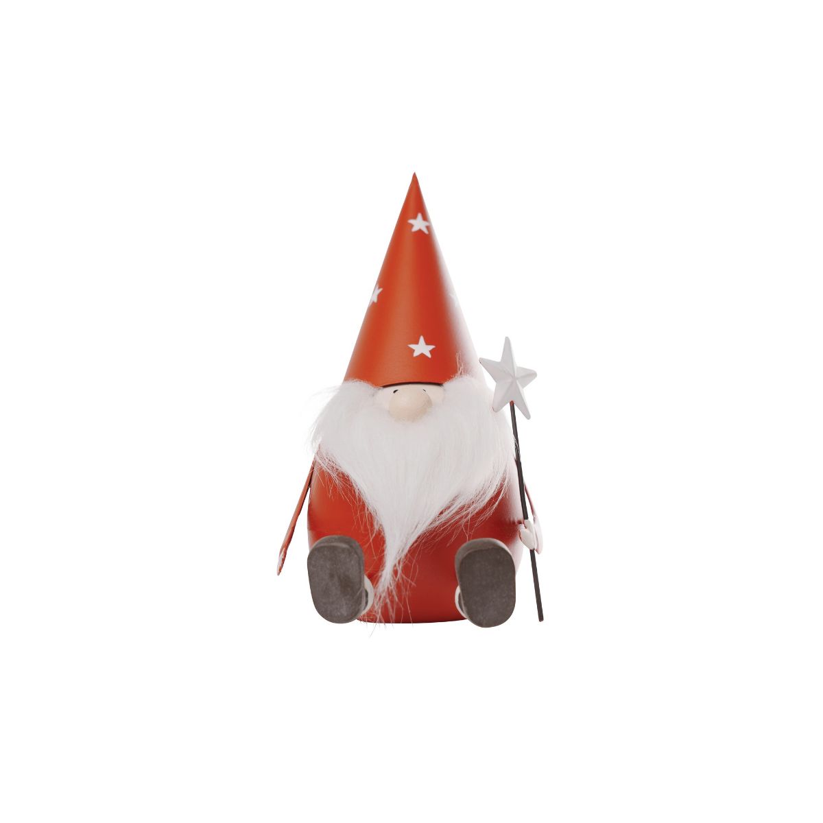 Noel Sitting Santa With Boots Star Wand 17cm
