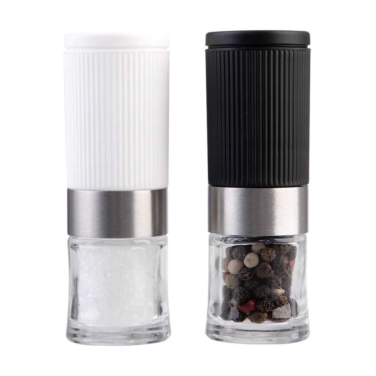 Integra Mini Upside-Down Salt & Pepper Mill Black & White