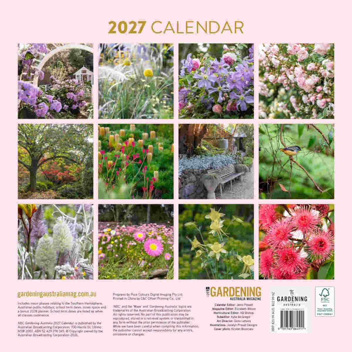 Australian Broadcasting Corporation Gardening Australia 2027 Square Wall Calendar