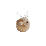 Noel Round Reindeer With Stars Gold Silver 9cm