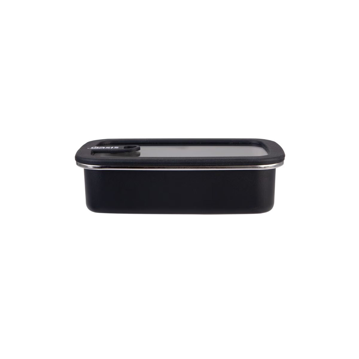 Oasis Microwave Safe Rectangular Stainless Steel Container Black 700ml