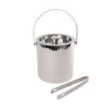 Casero Ribbed Ice Bucket w/Lid & Tongs