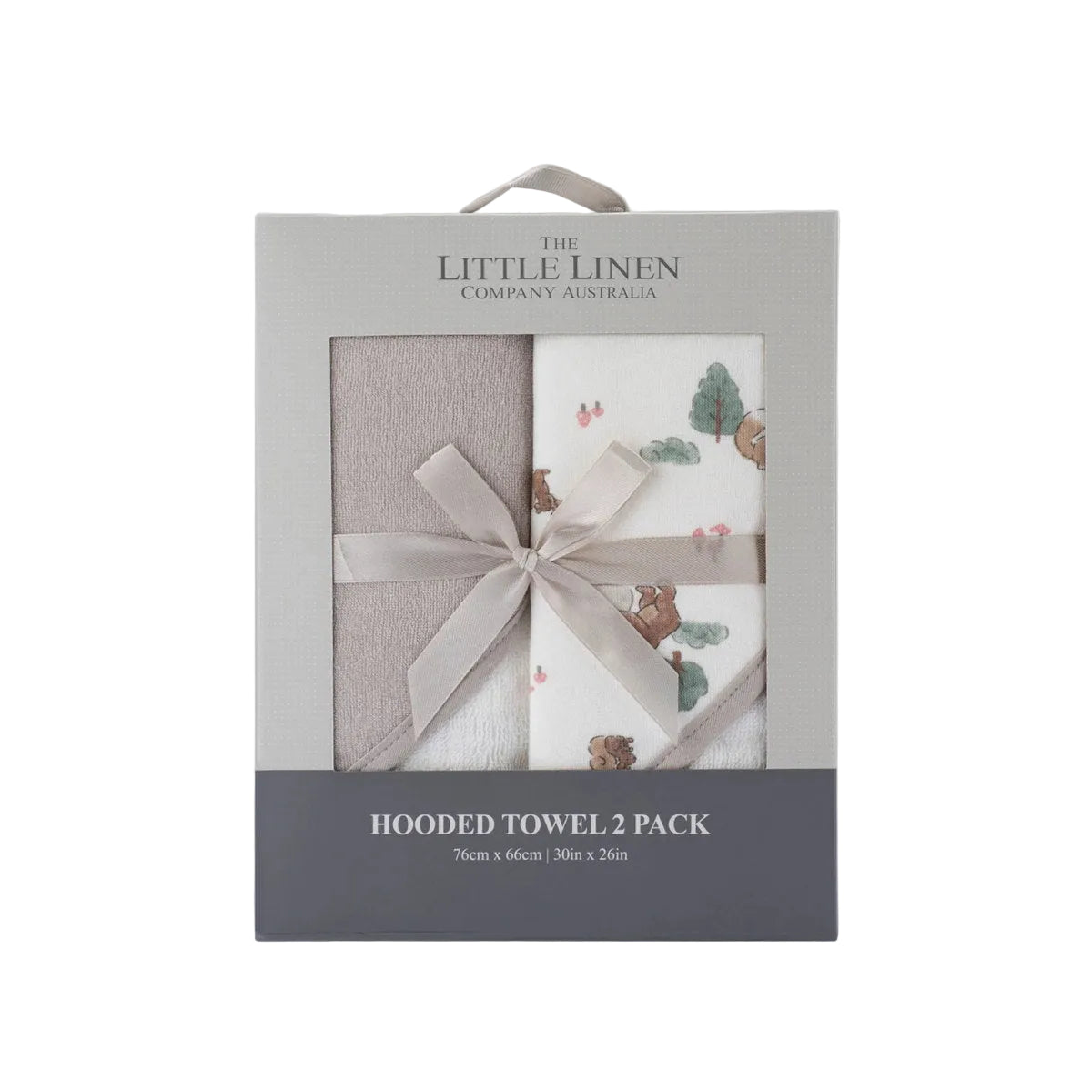 Little Linen Willow Bear Baby Hooded Towels (Pack of 2) | Minimax