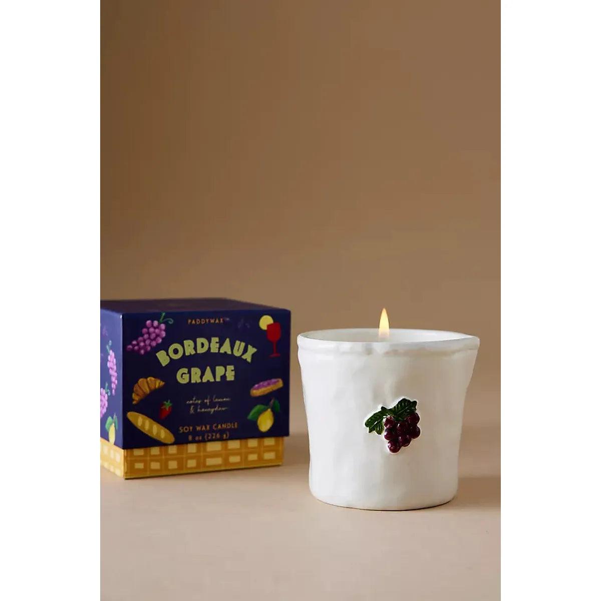 Paddywax Bistro Bordeaux Grape Ceramic Candle 226g | Minimax - with a packaging box