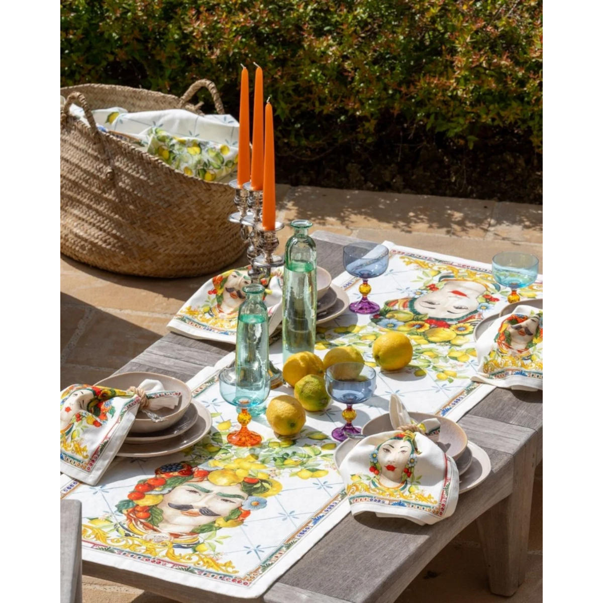 Tessitura Toscana Telerie Zagara Linen Cotton Table Runner 50x170cm