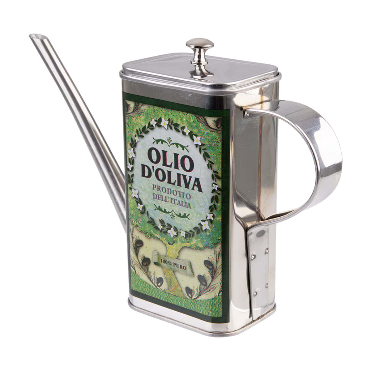 Alfresco Lane Stainless Steel Decorative Rectangular Oil Can 500ml
