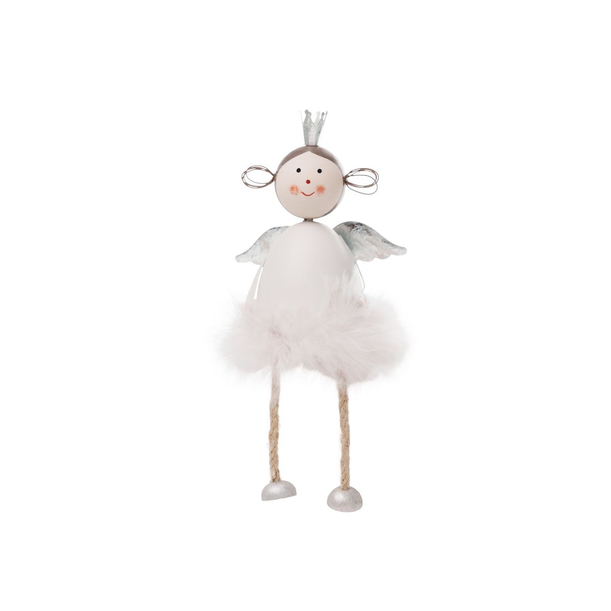 Noel Sitting Angel Gold White 19cm