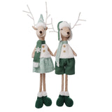 Noel Bob Standing Reindeer Christmas Decoration Green/White 75cm | Minimax