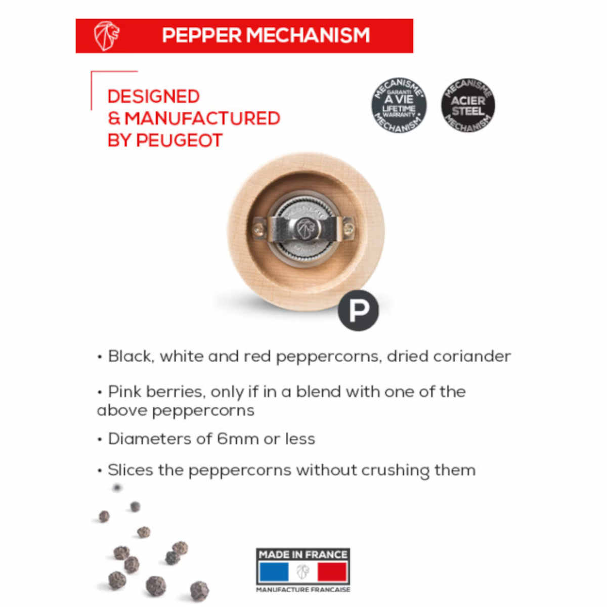 Peugeot Boreal Pepper Mill Rock Grey 12cm | Minimax