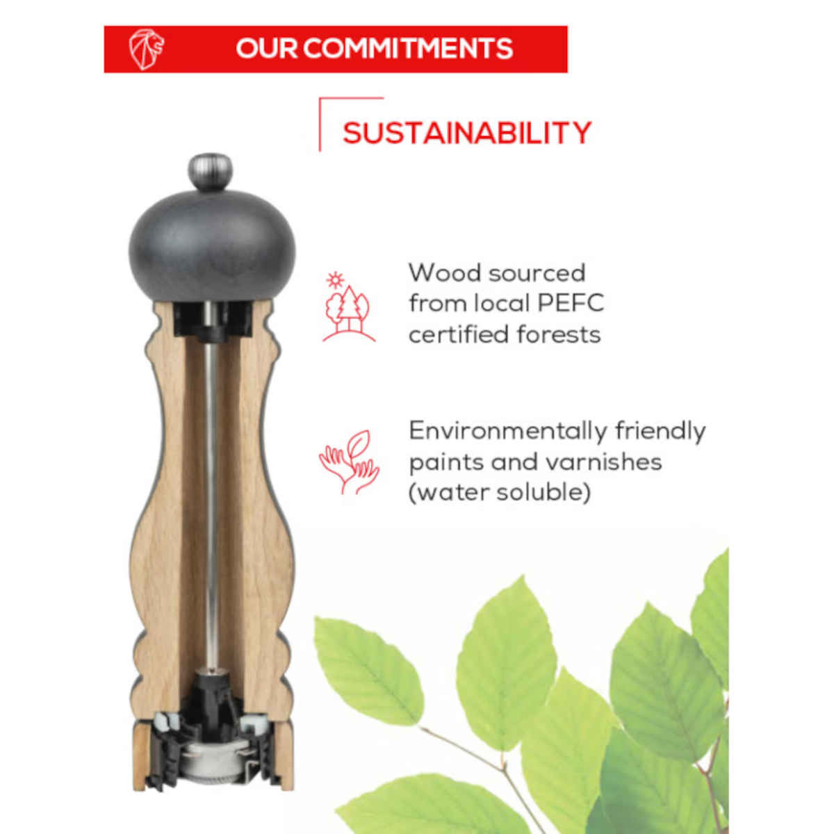 Peugeot Boreal Pepper Mill Rock Grey 12cm | Minimax