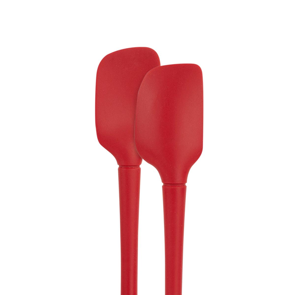 Tovolo Spatula Set Red Set of 5 featuring silicone spatulas in various sizes with ergonomic handles and heat-resistant design