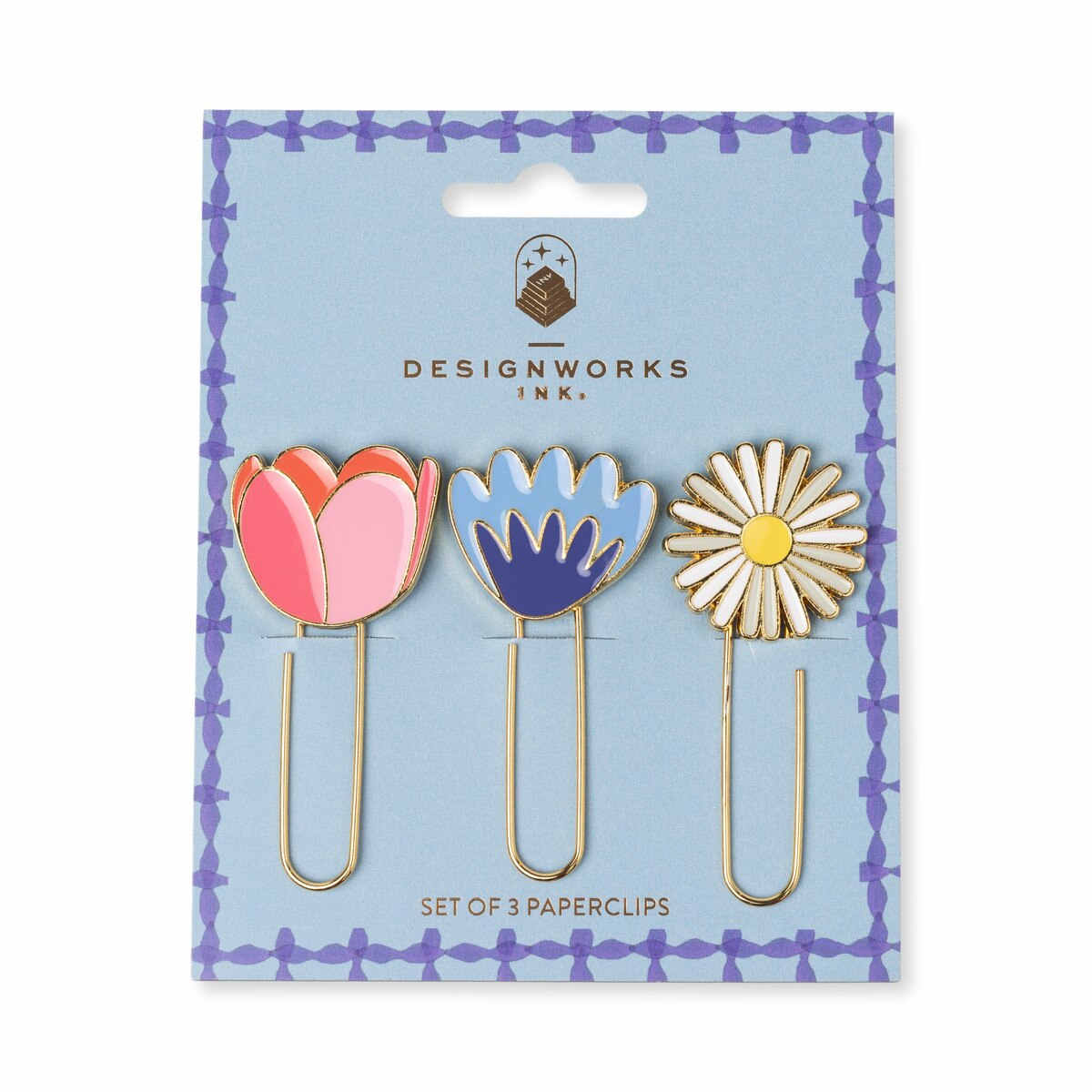 Designworks Ink Paperclips Floral Set of 3 | Minimax
