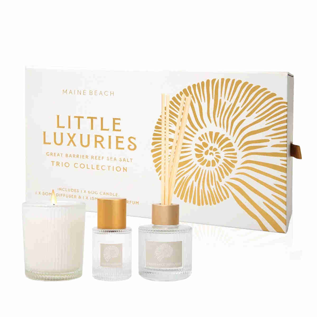 Maine Beach Great Barrier Reef Sea Salt Little Luxuries Trio Collection | Minimax