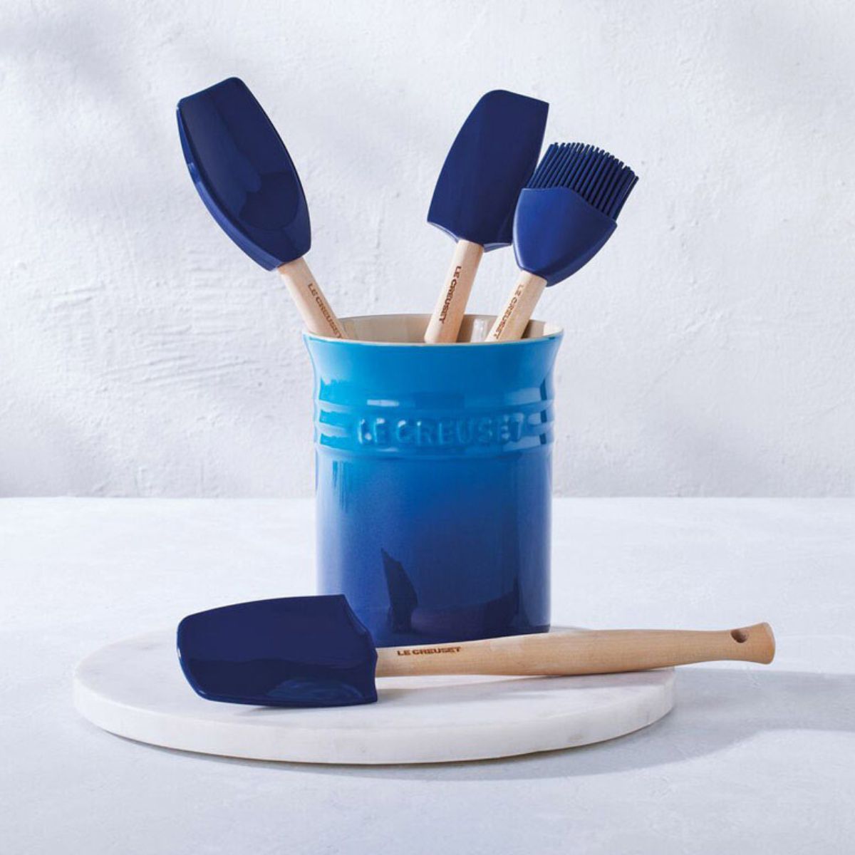 Le Creuset Spatula Set with Crock Azure (5 Piece) | Minimax