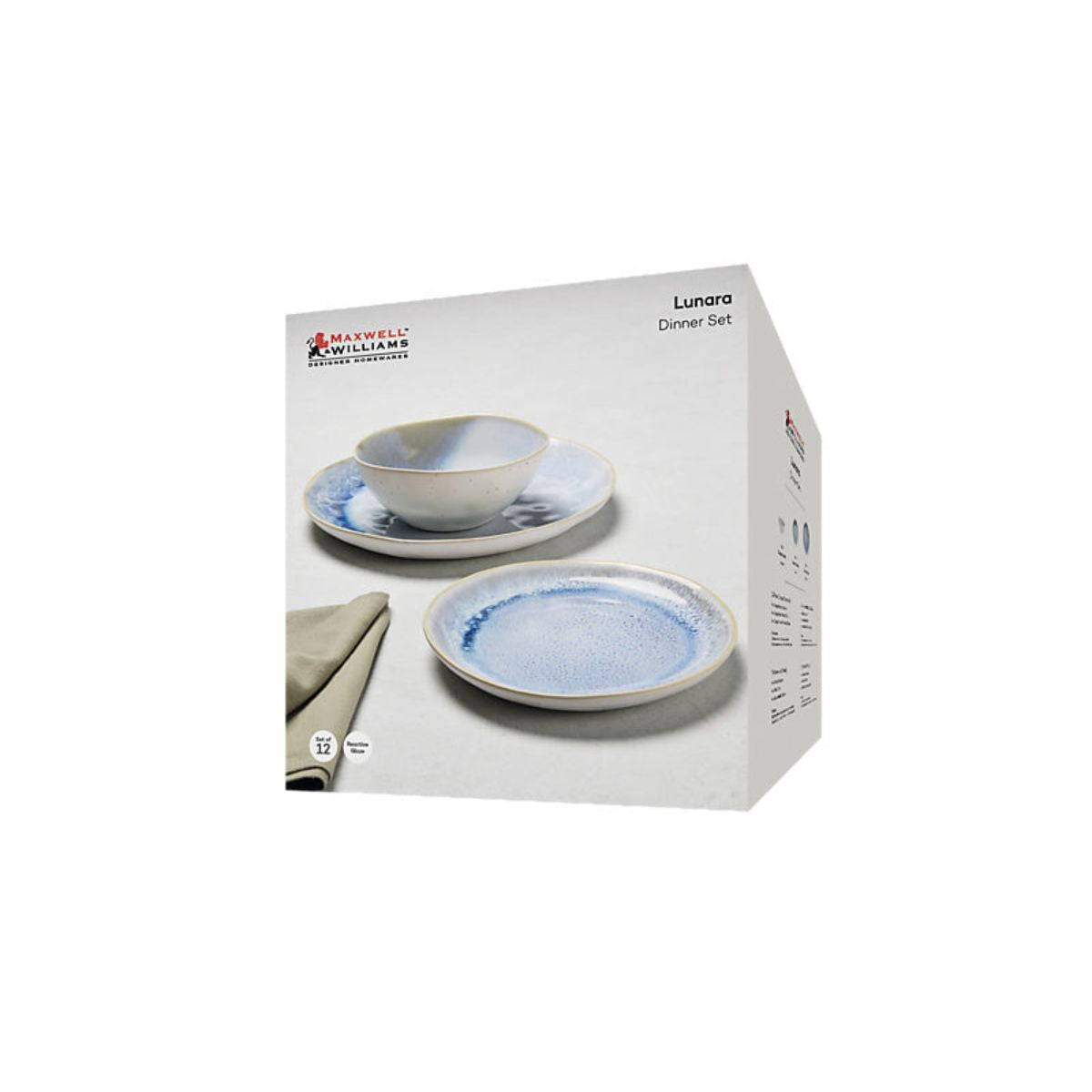 Maxwell & Williams Lunara Coupe Dinner Set 12 Piece | Minimax - Packaging
