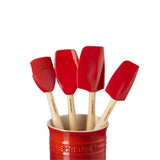 Le Creuset Spatula Set with Crock Cerise (5 Piece) | Minimax