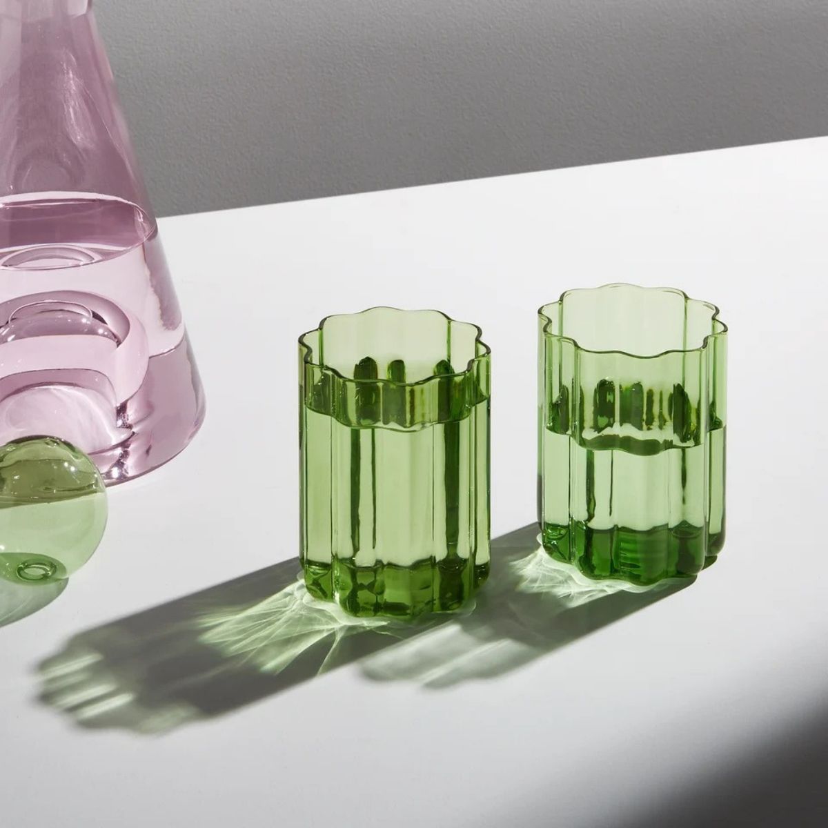 Fazeek Wave Tumbler Green 380ml Set of 2
