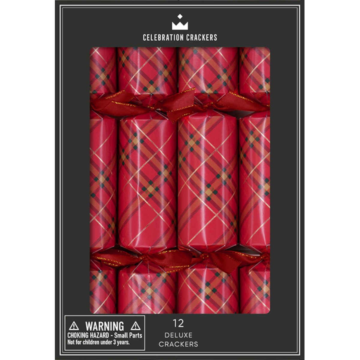 Celebration Crackers Deluxe Plaid Cracker 30cm (Set of 12)