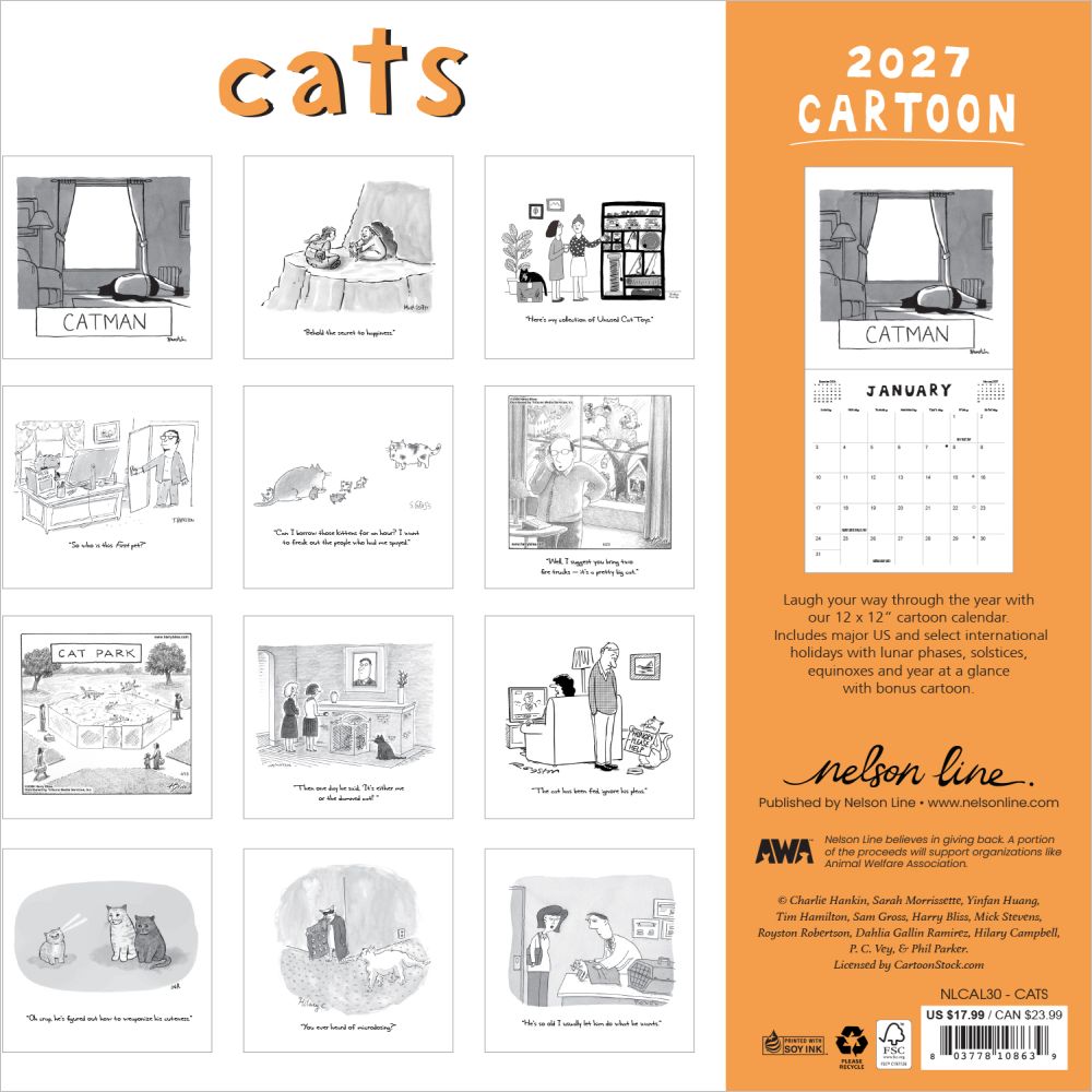 2027 NY CATS CALENDAR 30x30 | Minimax
