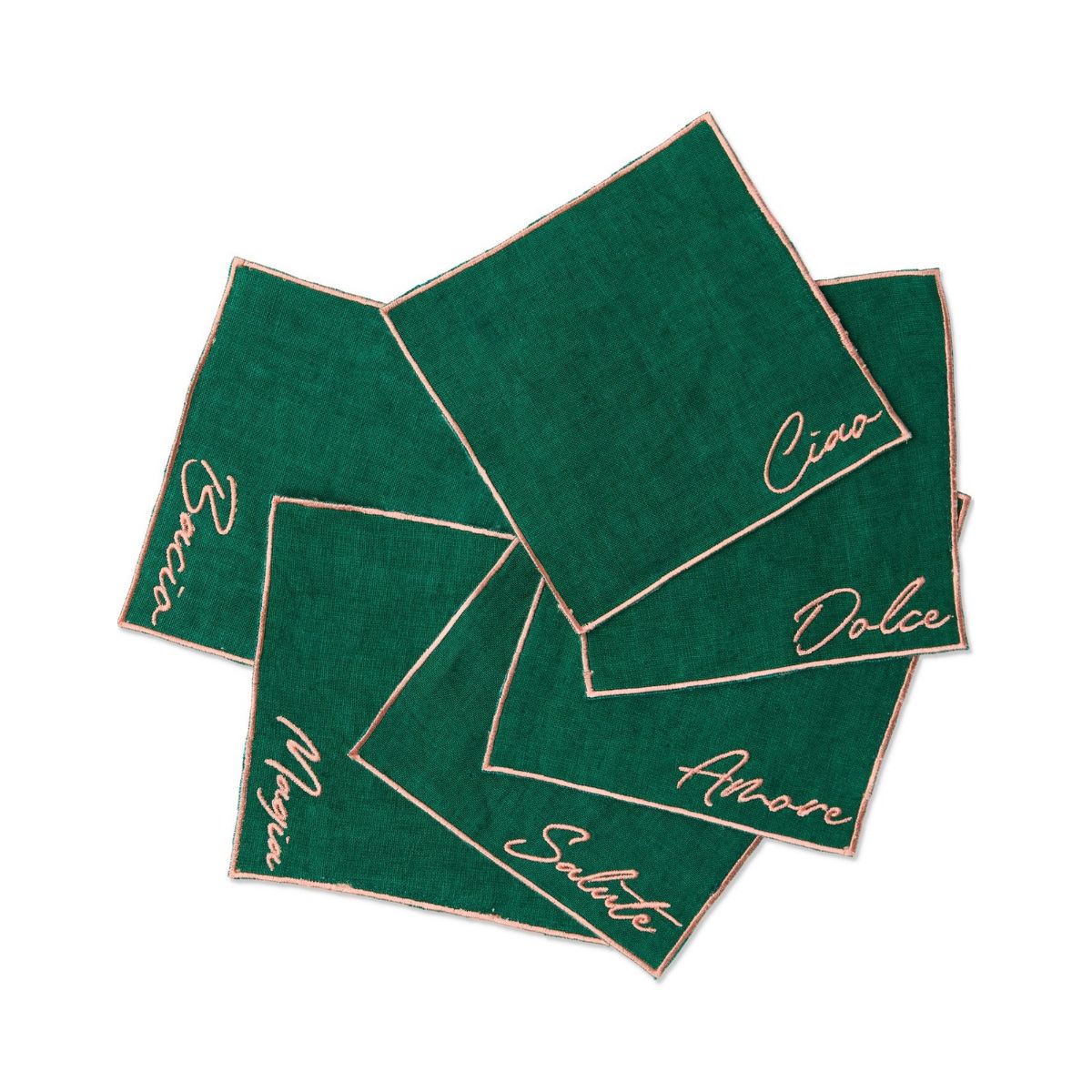 Kip&Co Cocktail Hour Embroidered Cocktail Napkin Set of 6