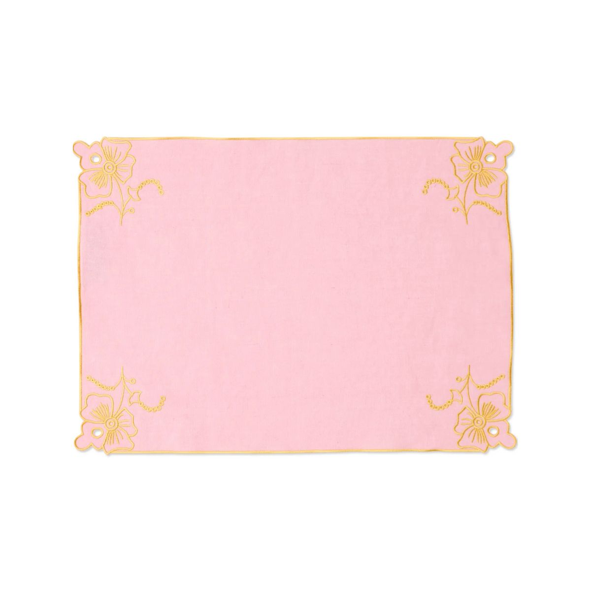 ip&Co Pink Tuscan Embroidered Placemat 50x35cm Set of 4