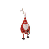 Noel Santa With Tree Metal Hanging Decoration Red 15cm